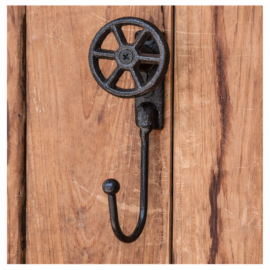 Industrial Cast Iron Valve Wheel Wall Hook