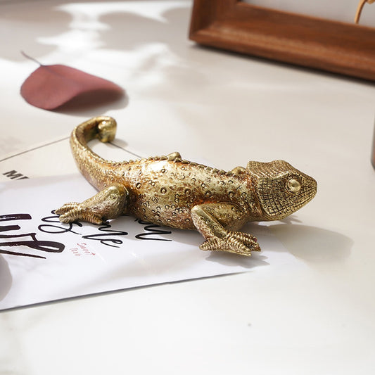 Gold Lizard Decorative Figurine