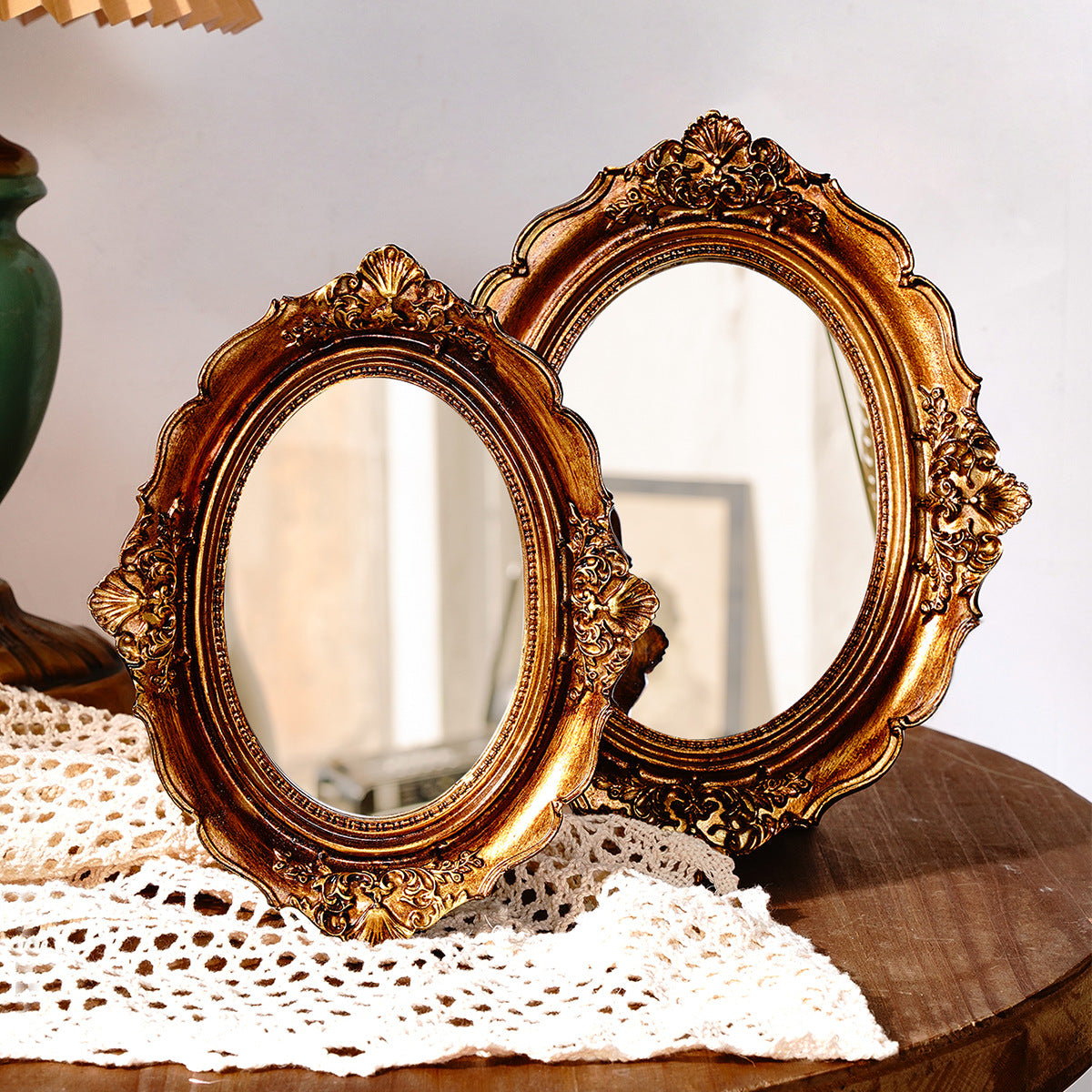 Vintage Style Ornate Oval Table Mirror – VagabondVintage