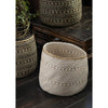 Handwoven Cylinder Basket in White & Natural Seagrass