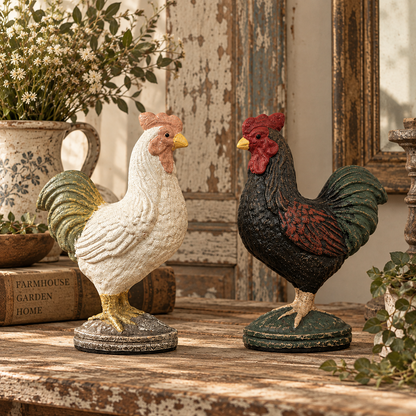 Cast Iron Rooster Statue
