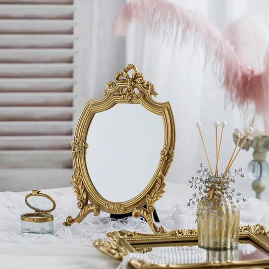 Vintage Style Gold Ornate Tabletop Mirror