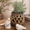 WILLOW LANTERN WITH GLASS VASE