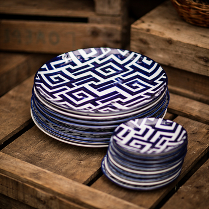 Large Hand painted Ceramic Moroccan Plates-Set 4