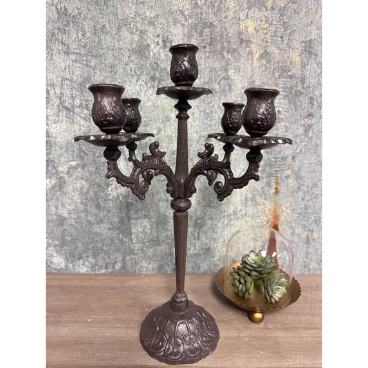 Vintage Style Cast Iron Candle Holder