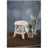 MINIATURE ANTIQUE WHITE WOODEN STOOL