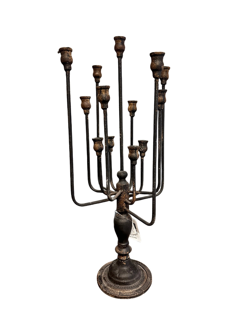Black 13-Candle Iron Candelabra