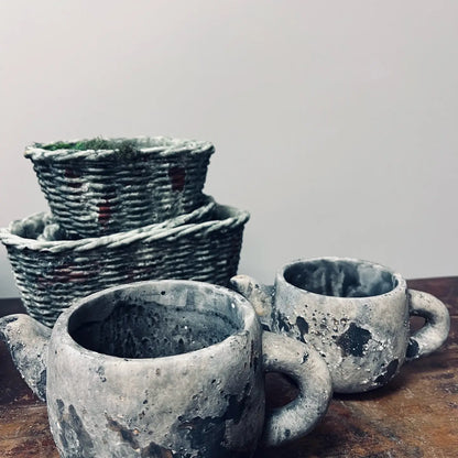 Cement Rustic Teapot Succulent Planter
