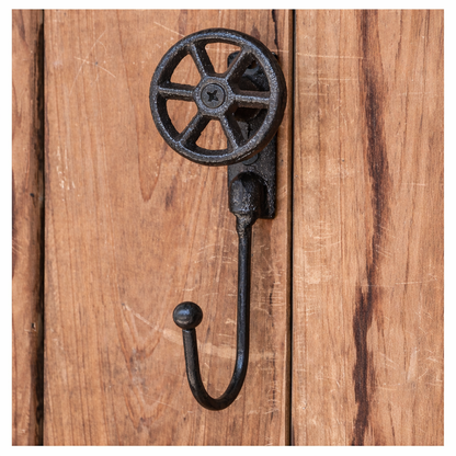Industrial Cast Iron Valve Wheel Wall Hook