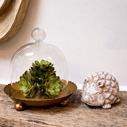 Cloche Candle Holder with Metal Plate