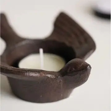Rustic Iron Bird Tea Light Holder