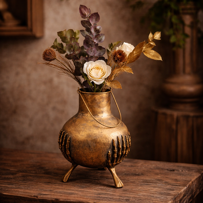 Skeleton Hands Iron Vase