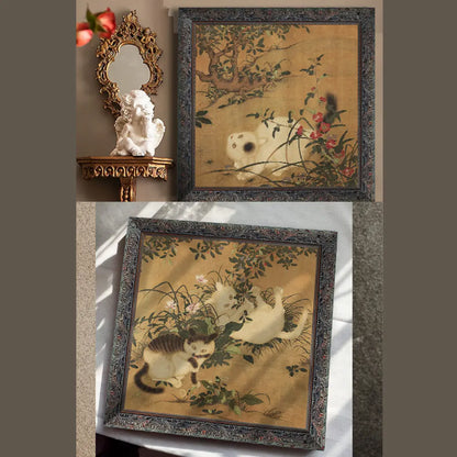 Wall Decor with Wood Carved Frame
