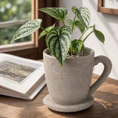 Cement Tea Mug Planter