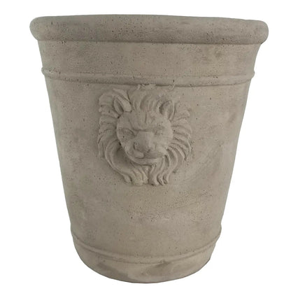 Cast Cement Lion Head Planter