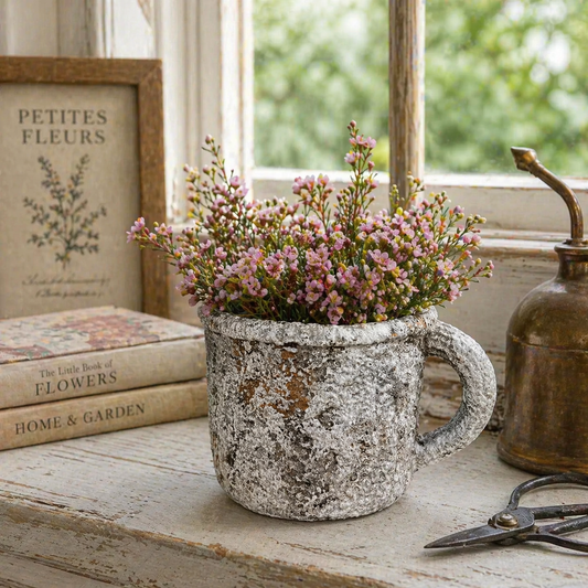 Cement Rustic Mug Planter