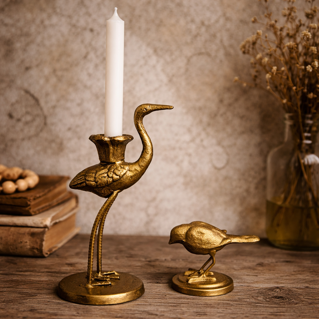 Vagabond Vintage Crane Candle Holder