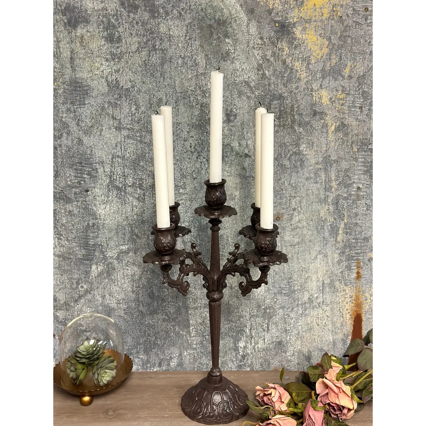 Vintage Style Cast Iron Candle Holder