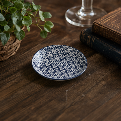 Blue and White Round Plate - I