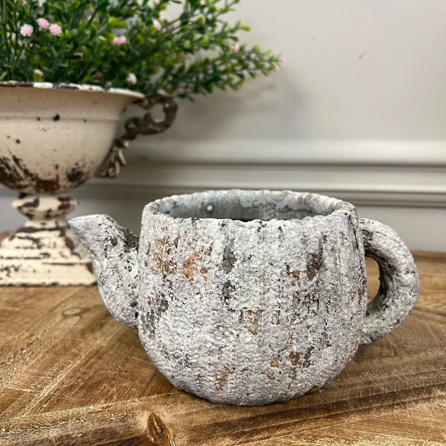 Cement Rustic Teapot Planter – VagabondVintage