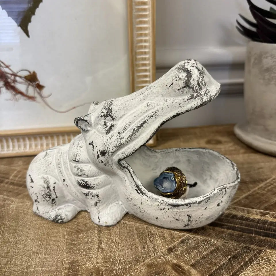 Cast Iron Hippo Storage Box