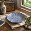 Blue and White Round Plate - I