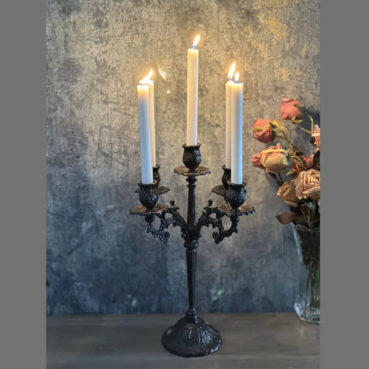 Vintage Style Cast Iron Candle Holder