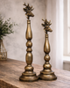 Antique Brass Deer Head Candle Holder