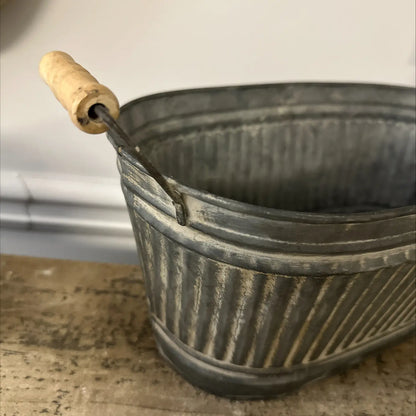 Iron Tray with Wood Handle - Set of 3