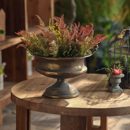 Vintage Style Patina Pedestal Planter Bowl
