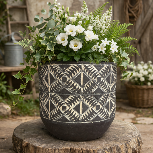 Aboriginal Planter Black