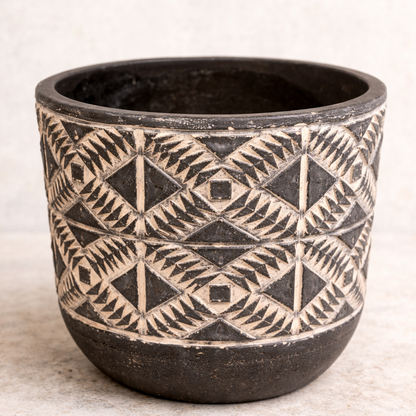 Aboriginal Planter Black