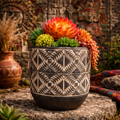 Aboriginal Planter Black