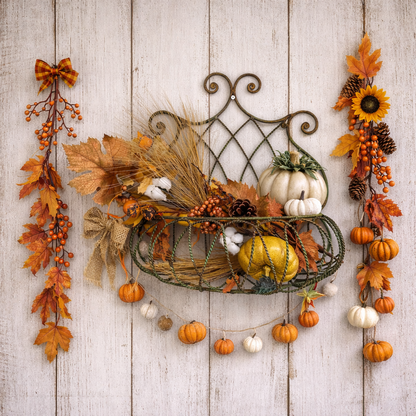 Rust Wrought Iron Wall Basket