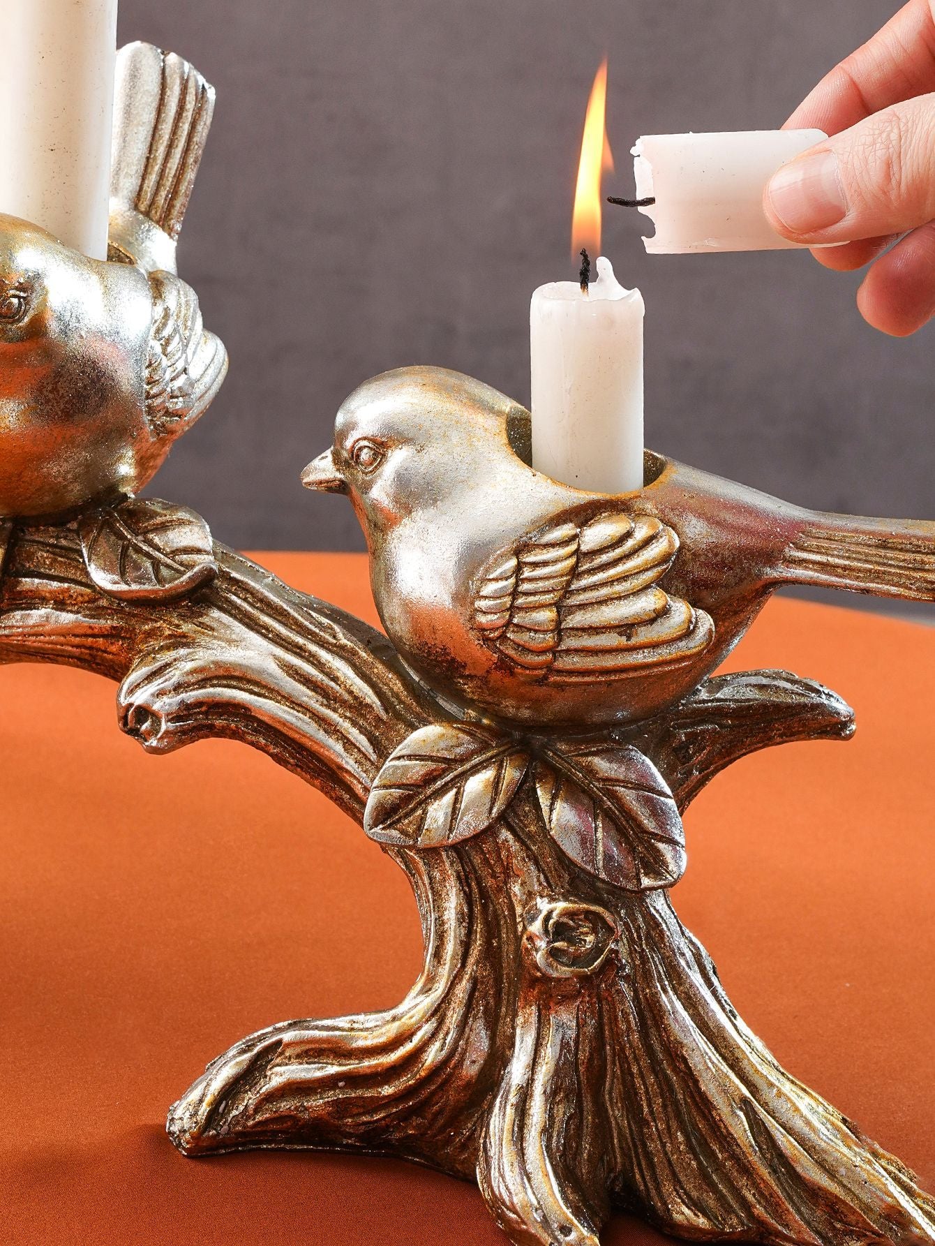 Bird Trio Branch Candle Holder