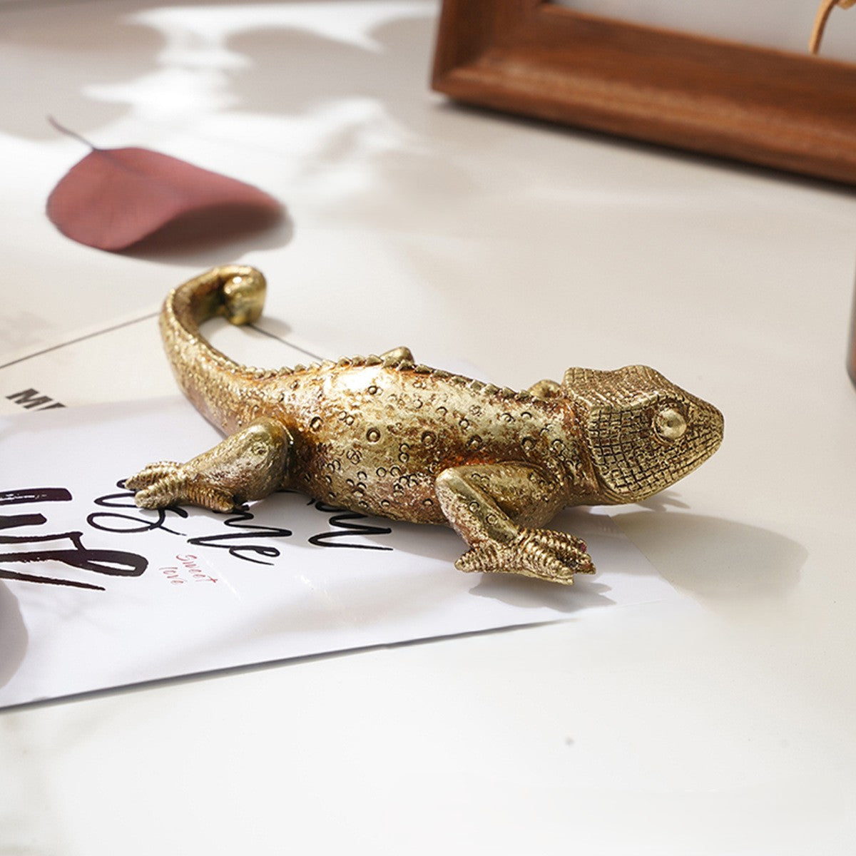 Gold Lizard Decorative Figurine