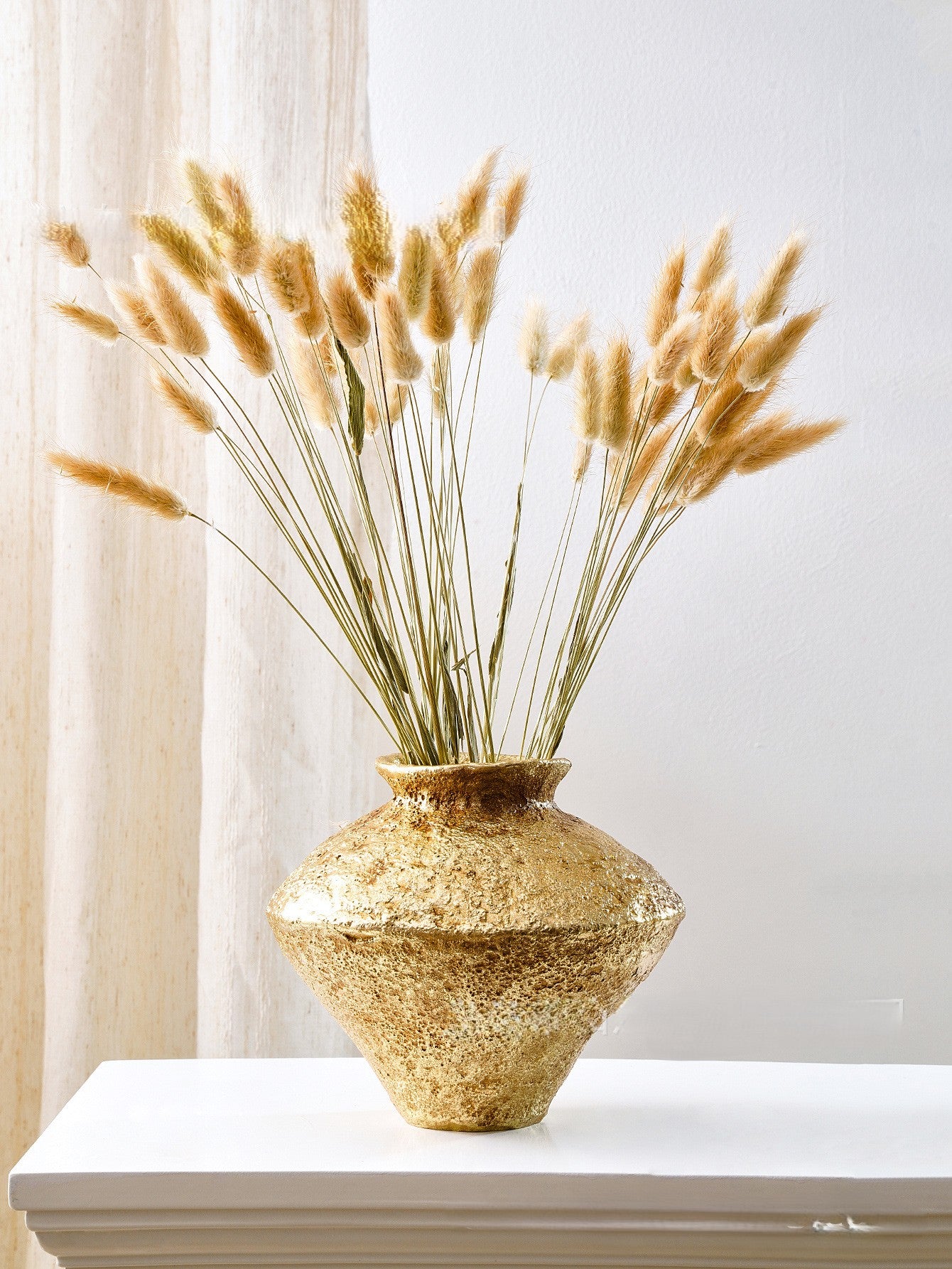 Textured Gold Decorative Vases