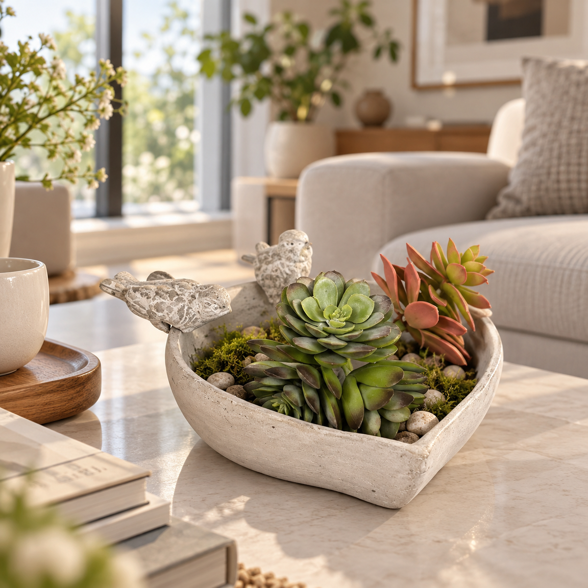 Cement Heart Planter