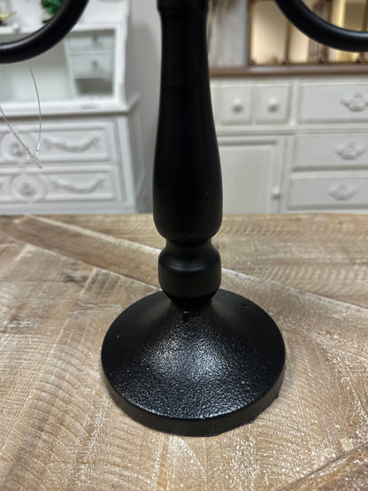 Black Metal 3-Arm Candelabra