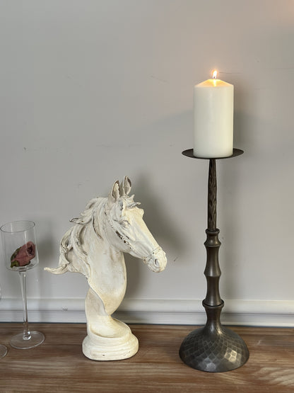 Hammered Metal Pillar Candle Holder