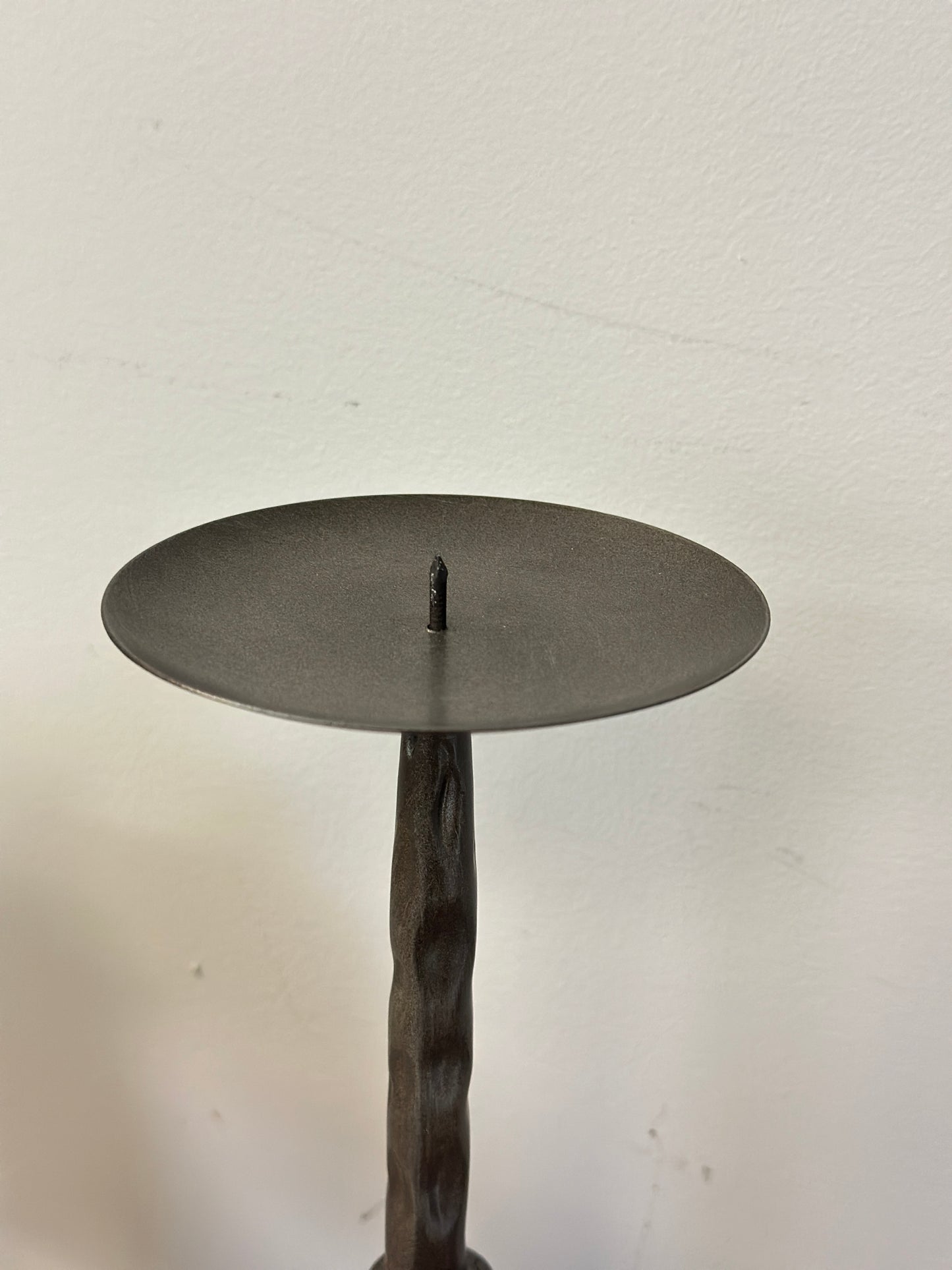 Hammered Metal Pillar Candle Holder