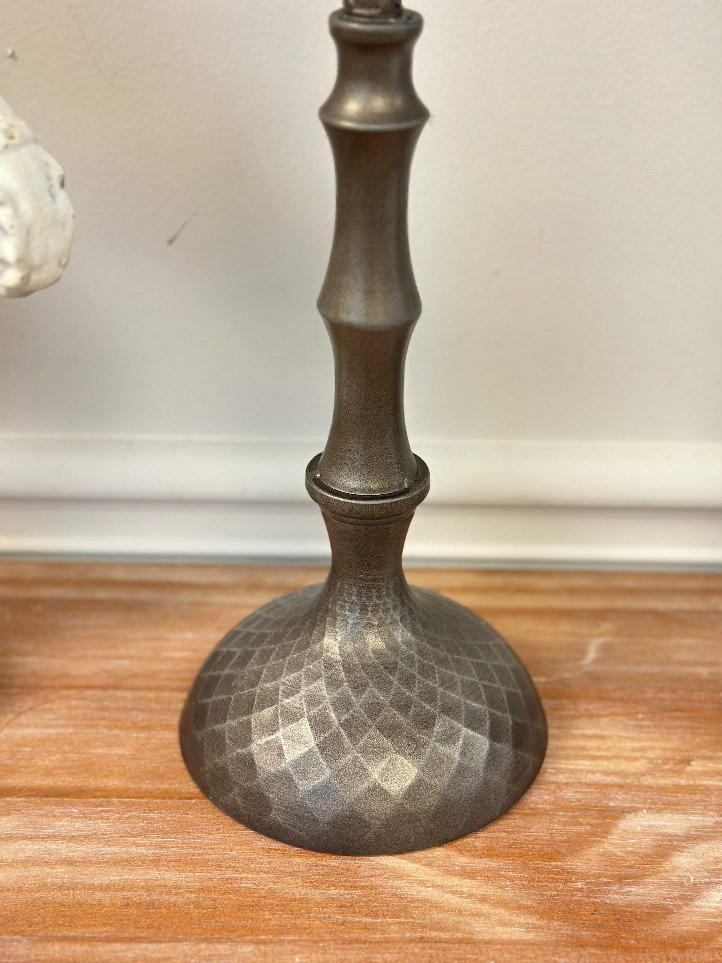 Hammered Metal Pillar Candle Holder