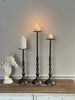 Hammered Metal Pillar Candle Holder