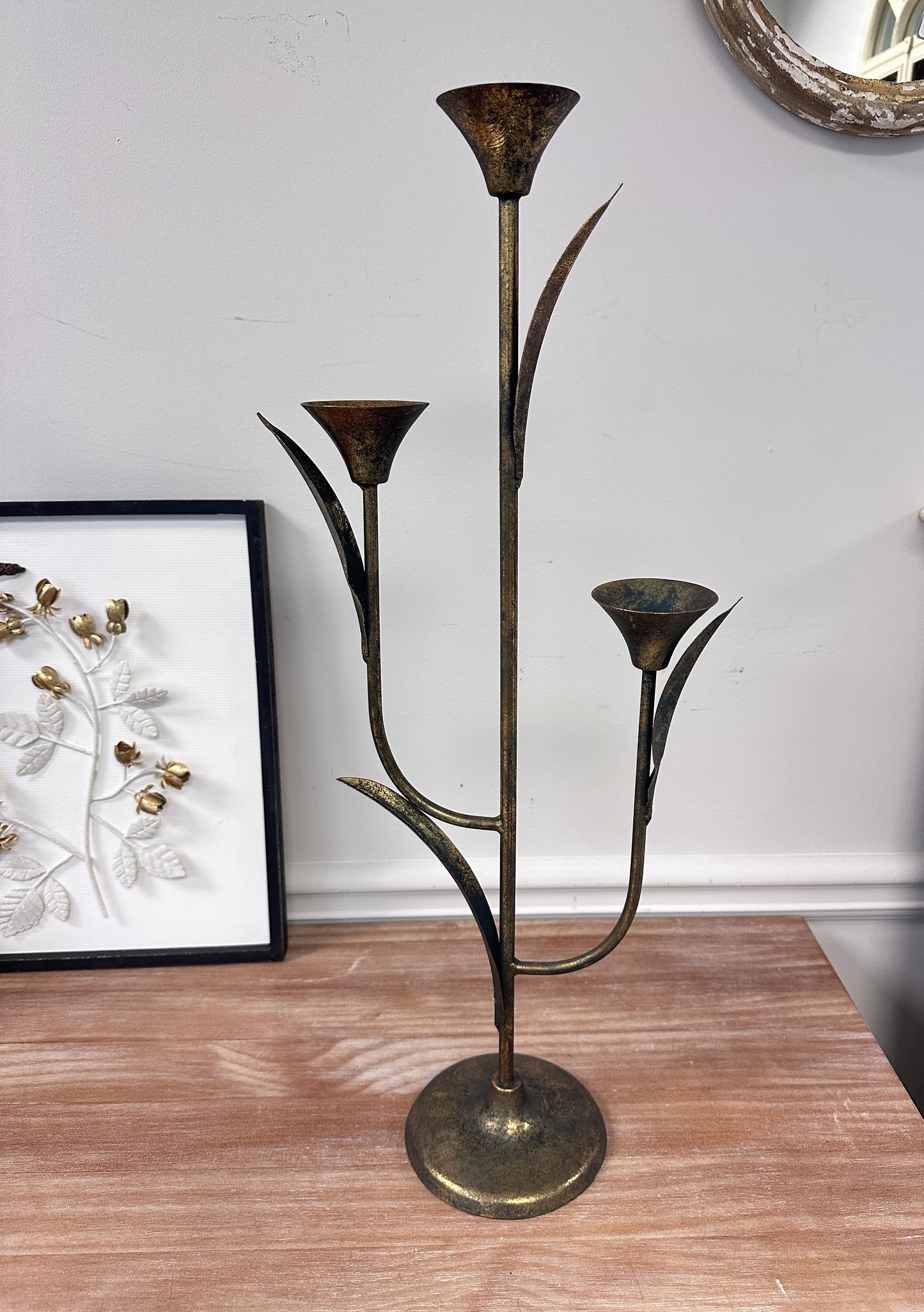 Rustic Iron Taper Candle Holder