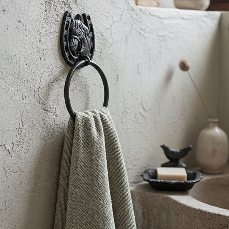 Cast Iron Horse Head Towel Ring