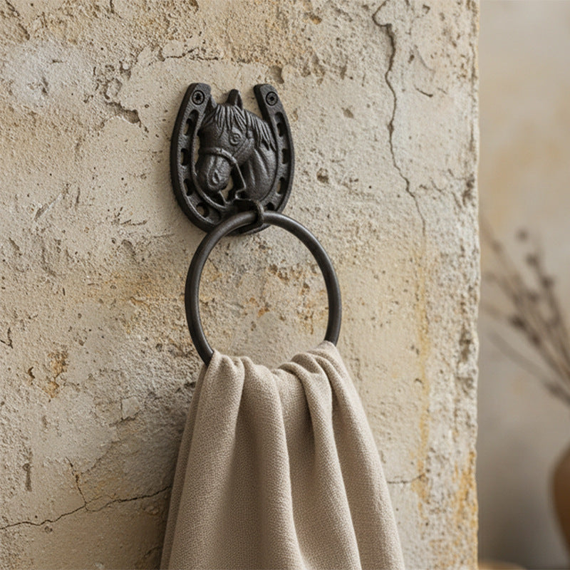 Cast Iron Horse Head Towel Ring