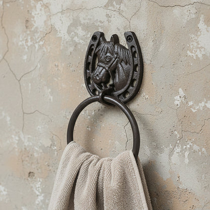 Cast Iron Horse Head Towel Ring