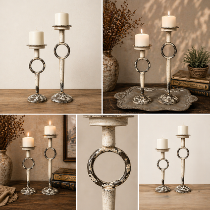 Antique Wrought Iron Candle Holder