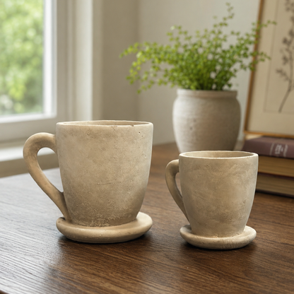 Cement Tea Mug Planter