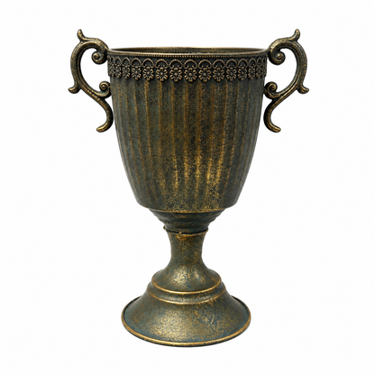 Aged Iron Trophy Vase